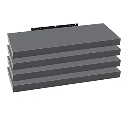 Image of WOLTU 4 Pcs Floating Shelf Black Wooden Wall Storage Display 30cm Long RG9371sz