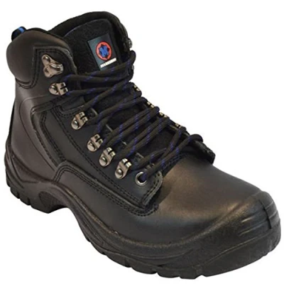 Image of Mens Safety Boots Leather Steel Toe CAPS Ankle Trainers Hiking Shoes Size 6 13UK (10) Black