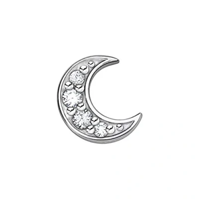 Image of Thomas Sabo Women Single Stud Earring Moon Pavé 925 Sterling Silver