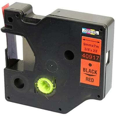 Image of Compatible Label Tape 40917 S0720720 Black on Red 9mm x 7m Replacement for LabelManager LM 160 210D 220P 260P 280 360D 420P 450D 500TS PnP MobileLabeler LabelPoint LabelWriter LW 400 450 Duo