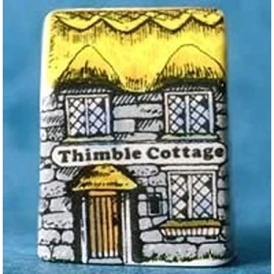 Image of Porcelain China Collectable Thimble Miniature House Style Thimbles Cottage