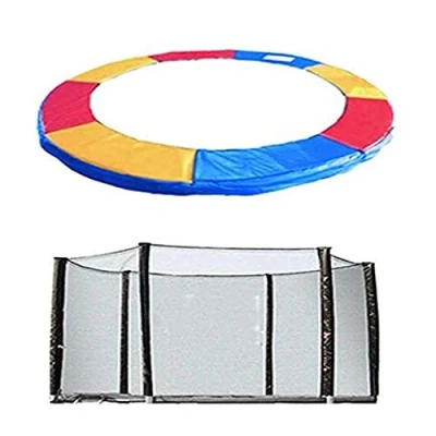 Image of Greenbay Trampoline Replacement Safety Spring Cover Padding Pad + Net Enclosure Surround Outside Netting 10 FT Foot Tri Colour for 6 poles