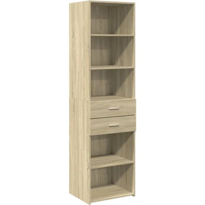 Image of vidaXL Highboard Sonoma Oak 50x42.5x185 cm Engineered Wood Cabinet for Bedroom, Living Room, Hallway, Garage