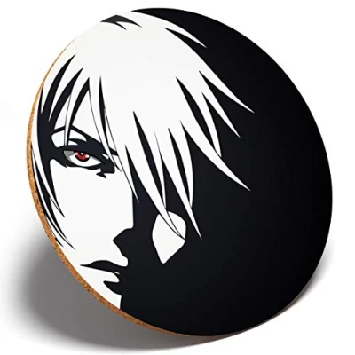 Image of 1 x Anime Manga Face Japanese Round Coaster Kitchen Student Kids #2810