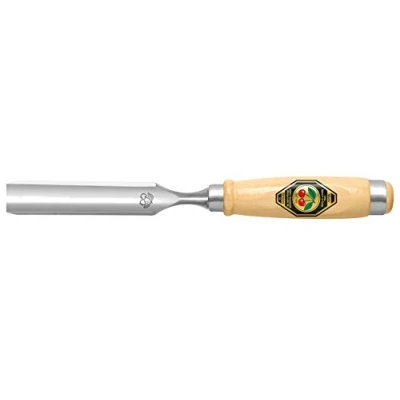 Image of Kirschen 1431022 Firmer Gouge with Horn Beam Handle, Beige/Silver, 22 mm