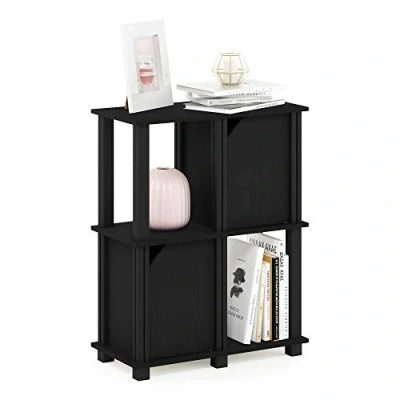 Image of Furinno Brahms 3 Tier Storage Shelf with 2 Doors, Black Oak/Black