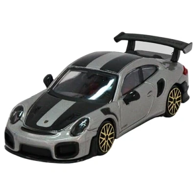 Image of Bburago Street Fire Porsche 911 GT2 RS Silver 1:43 Scale Diecast Car