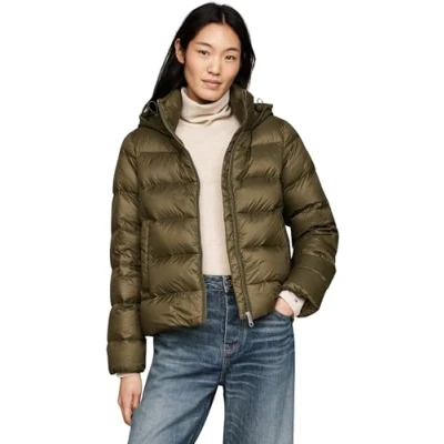 Image of Tommy Hilfiger Casual Jacket Down jacket, Women&#039;s, Size: Small, Army green