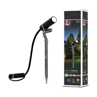 Image of Paulmann 93997 Outdoor Plug &amp; Shine Spotlight Plantini 3000K 2.5W 24V 40 Anthracite alu