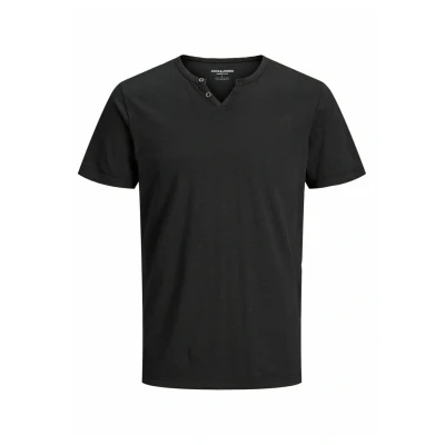 Image of Jack &amp; Jones Jjesplit NECK SS NOOS Basic Tshirt, Men&#039;s, Size: Medium, Black
