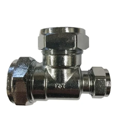 Image of 22mm x 15mm Compression Chrome Reducing Tee