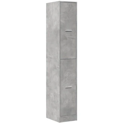 Image of vidaXL Apothecary Cabinet Drawer Concrete Grey Engineered Wood Storage Organizer for Home/Office 30x41x174.5 cm