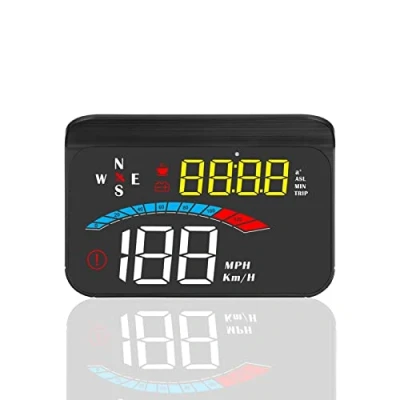 Image of Car HUD Head up Display, iKiKin GPS System, shading integrated display design, 3.5 inch Displays Speedometer Alarm Km/h MPH, Compatible with All Cars and Trucks