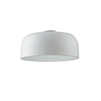 Image of BISTROT Cylindrical Semi Flush Ceiling Light White 38x19.5cm
