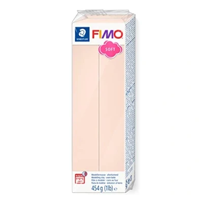 Image of STAEDTLER 8021 43 FIMO Soft Oven Hardening Polymer Modelling Clay Pale Pink Light (1 x 454g Block)