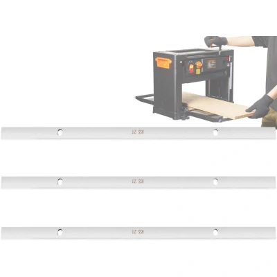 Image of VEVOR Planer Blades Knives, 13 inch Thickness 2 mm Thickened High Speed Steel Replacement HRC55 60 Hardness, Convenient Mounting Holes for Carpentry, Home DIY, Industries, Set of 3