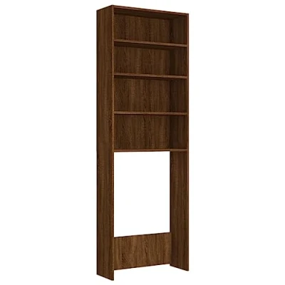 Image of vidaXL Washing Machine Cabinet in Brown Oak Resistant, Moisture Resistant Enginereed Wood Space saving Bathroom or Laundry Room Storage Unit