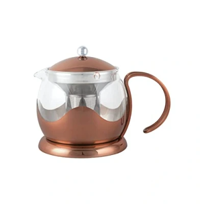 Image of La Cafetière Izmir 660ml Glass Loose Leaf Teapot with Infuser, 2 Cup (Copper), LCTPOT2CPCOP