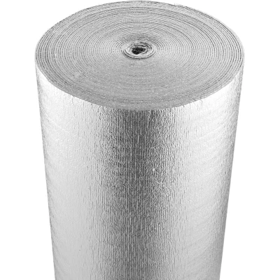 Image of VEVOR Double Reflective Insulation Roll, Foam Core Radiant Barrier, 3.2 mm 48 in x 100 ft, Sided Aluminum Foil EPE Heat Shield, Thermal Roll for Window RV Roof