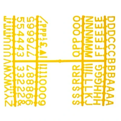 Image of 1/2&quot; Letter Set (660 characters) Yellow