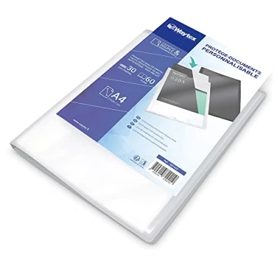 Image of WAYTEX 931442 Document Protector A4 60 Sides 30 Pockets Transparent Polypropylene Cover
