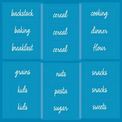 Image of The Home Edit by iDesign 18 Piece Pre printed Handwritten Script Clear Labels for Kitchen Pantry