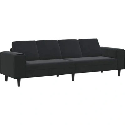 Image of vidaXL Sofa Set Black Velvet