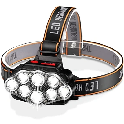 Image of DAWINSIE LED Headlamp Rechargeable, High Power 12000 Lumens, Head Torch with 4 Modes, 500M Range, Waterproof IPX20 for Helmet, Fishing, Bicycle, Camping and Hunting,Green
