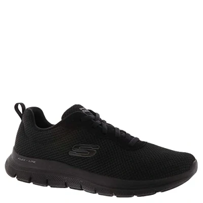 Image of Skechers Wide Fit FLEX Appeal 4.0 Trainers, Women&#039;s, Size: 8, Black Polyester