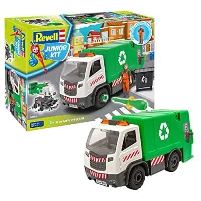 Image of Revell 00808 Junior Kit Bin Lorry Toy with Action Figure