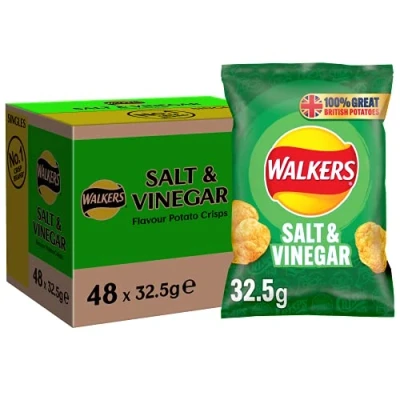 Image of Walkers Salt &amp; Vinegar Crisps 32.5g (Case of 32)