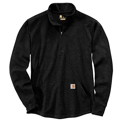 Image of Carhartt Mens Half Zip Thermal Long Sleeve T Shirt Black