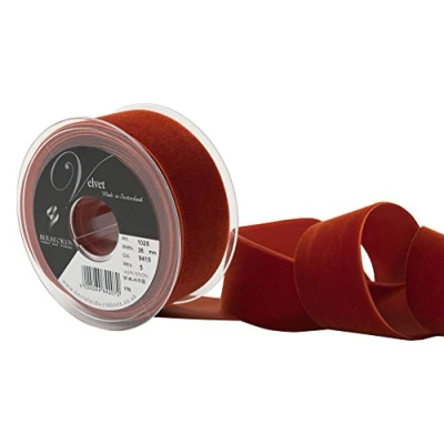 Image of Berisfords Velvet Ribbon, Acajou, 10.2 x 4.5 cm