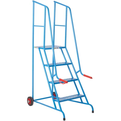 Image of Climb It Loading Step 4 Tread Open Back Powder Coated Blue SLS04P