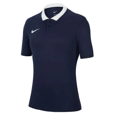Image of NIKE CW6965 451 W NK DF PARK20 Polo SS Shirt Women&#039;s Obsidian/White/White Size XS