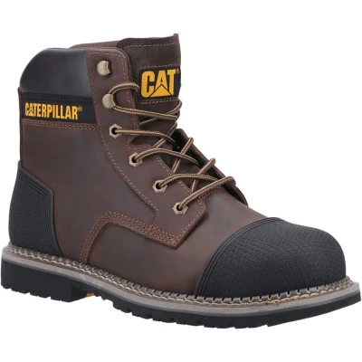 Image of Caterpillar Powerplant S3 Mens Safety Boots Brown 6 UK
