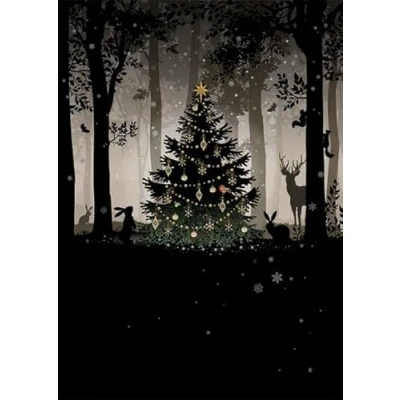 Image of Bug Art Christmas Cards Pack of 8 Woodland Animals Gathering Embossed with Foil Details Eco Friendly &amp; Recyclable