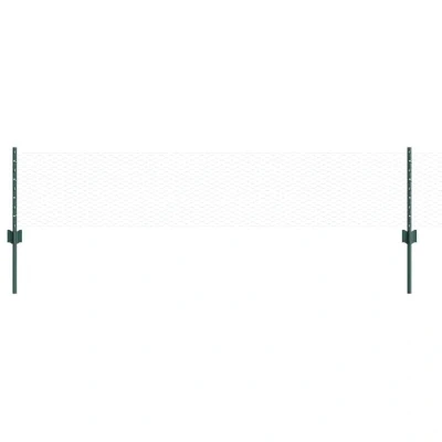 Image of vidaXL Fence Posts 11 pcs U Channel Green 40 cm Steel
