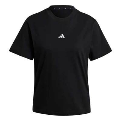 Image of adidas Sportswear Essentials Small LOGO Basic Tshirt, Women&#039;s, Size: XXL, Black/white