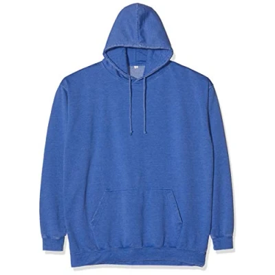 Image of AWDis Men&#039;s Washed Hoodie, Blue (Washed Royal Blue), Large