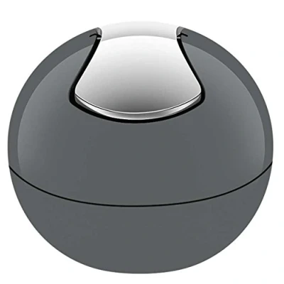 Image of Spirella Bowl Collection Waste Paper Basket Diameter 16 x 14 cm 1 Litre Polystyrene Grey