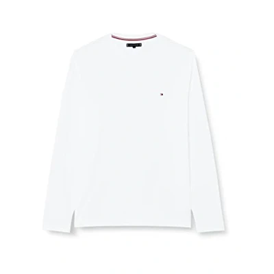 Image of Tommy Hilfiger Men&#039;s T Shirt Stretch Slim Fit Long Sleeve, White (White), XXL