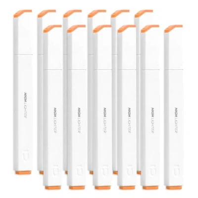 Image of M&amp;G Orange Highlighter, 12 Pack High Lighters Highlighters No Bleeds Highliters Pens Neon Soft Bulk Clear View Bright Tip Marker for Books Home Office, Square