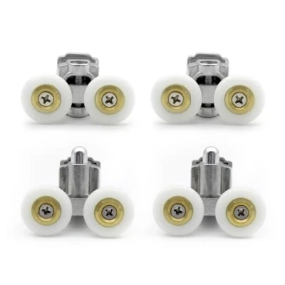 Image of KEABATH 4pcs Solid zinc alloy shower door rollers, glass roller, twin wheels runner pulleys, 23mm diameter for enclosure, room, screen parts replacement