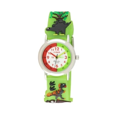 Image of Ravel Children&#039;s Green Dinosaur Time Teacher Watch