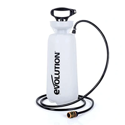 Image of Evolution Power Tools Hand Pump Water Bottle for Disc Cutter / Concrete Saw, Dust Suppression, Universal Hose Connector Included, 15 Litre Capacity Tank, With 9ft 10In Anti Kink