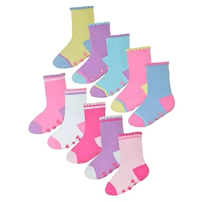 Image of Sock Snob Non Slip Baby Girl Heel and Toe Socks