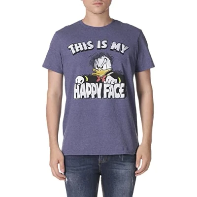 Image of Disney Men&#039;s Donald Duck t shirt fashion shirts, Navy Heather, S UK