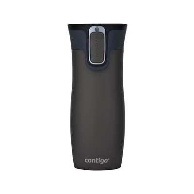 Image of Contigo West Loop Autoseal Travel Mug, Stainless Steel Thermal Vacuum Flask, Leakproof Tumbler, Coffee Mug with BPA Easy Clean Lid, 470 ml, Gunmetal