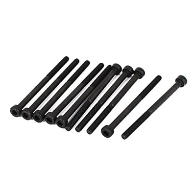 Image of sourcingmap M3x45mm 12.9 Alloy Steel Hex Socket Screws Partially Threaded Bolt Black 10Pcs